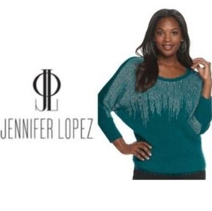 Jennifer Lopez Teal Sweater